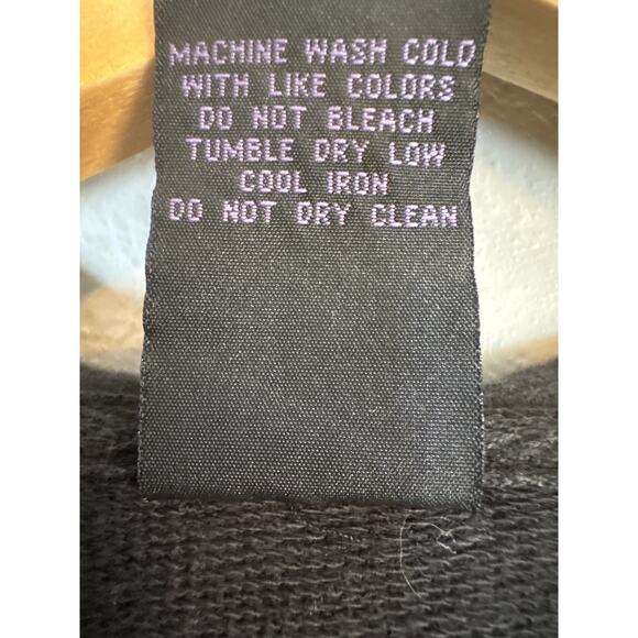 Y2K Lucky Brand Asian Floral Full Zip Hoodie Small Grunge Cherry Blossoms Black - Picture 8 of 9